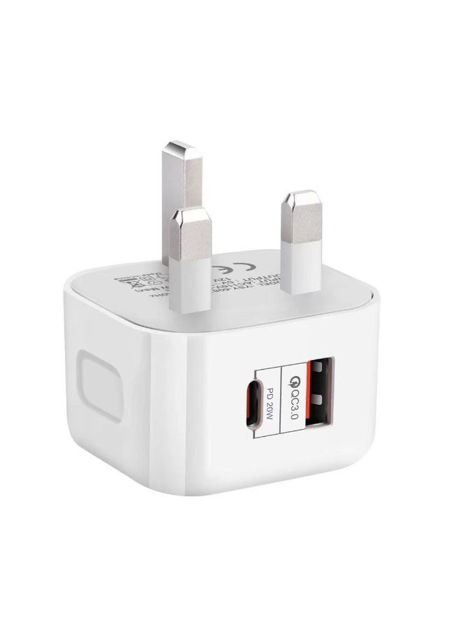 اوليو شاحن سريع 20 واط USB C بمنفذين USB-C و USB-A يدعم PD 3.0 و QC 3.0 شاحن حائط متوافق مع آيفون 16 15 14 13 وسامسونج جالاكسي S25 S24 S23 والتابلت - Image 1